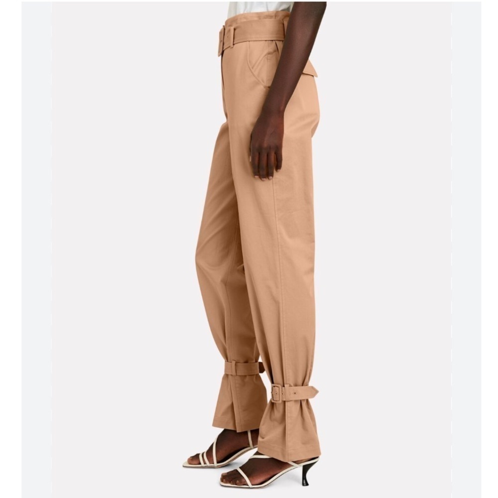 Frame Pants Cinched Trouser Front Tie in Dark Sand - Picture 2 of 7